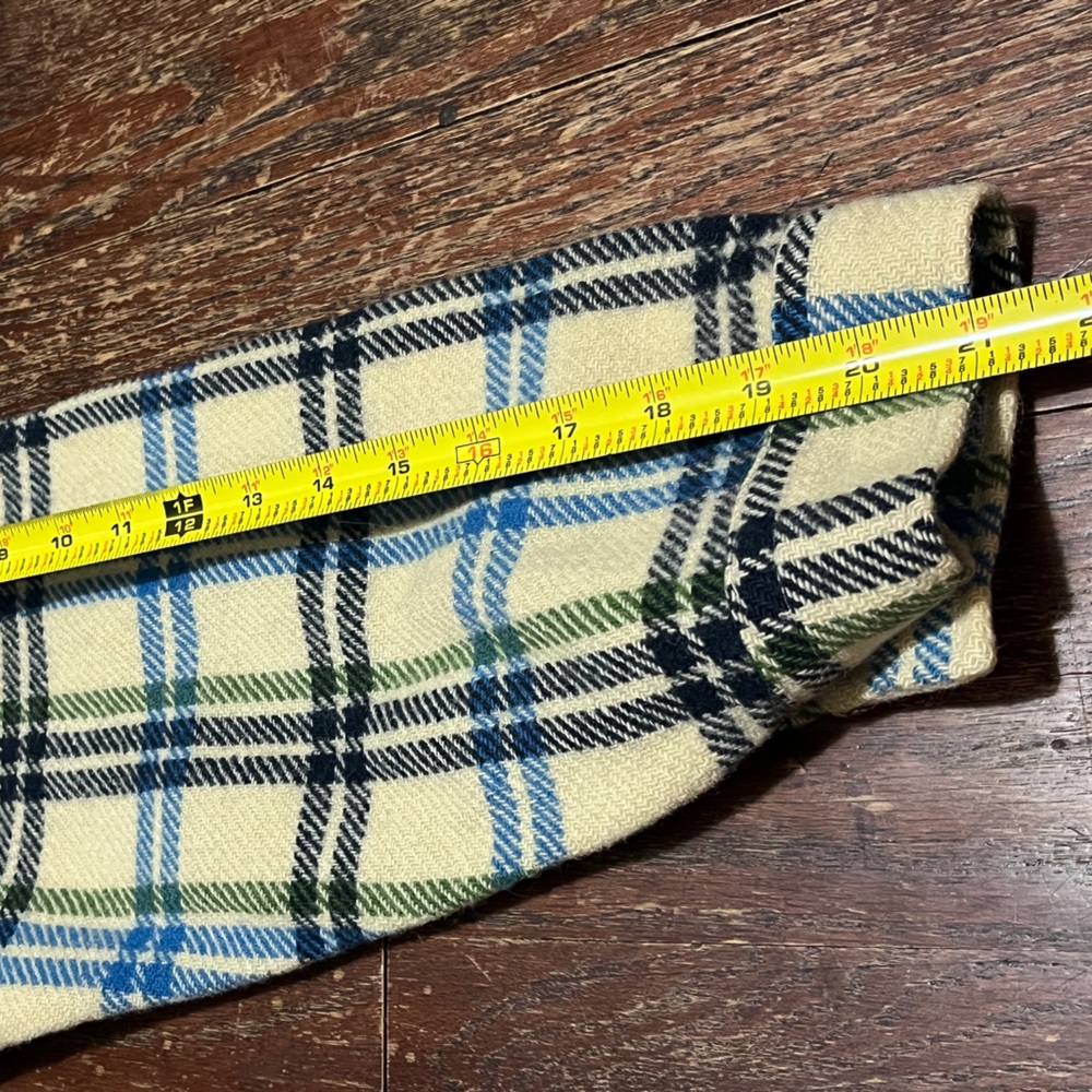 Vintage Pendleton Wool Plaid Shirt in Blue and Cream - Picture 8 of 9